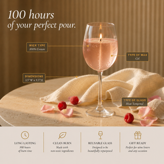 Sparkling Rose Wine Candle